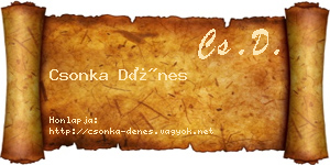 Csonka Dénes névjegykártya